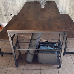Kitchen Table With 2 Benches