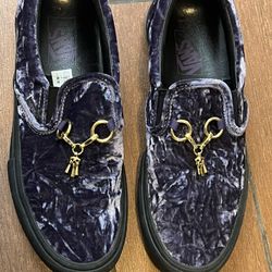 Vans / Needles Purple Velvet Slip Ons With Good Hardware 