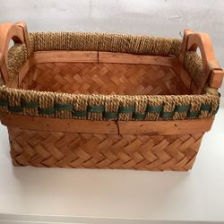 Basket With Wood Handles 