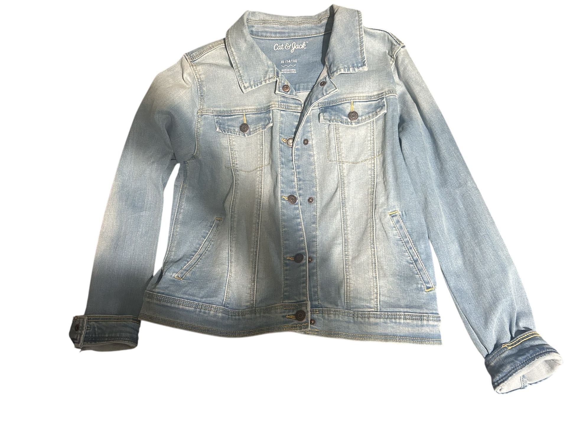Cat & Jack Kids Box Cut Denim Jacket • XL (14/16)