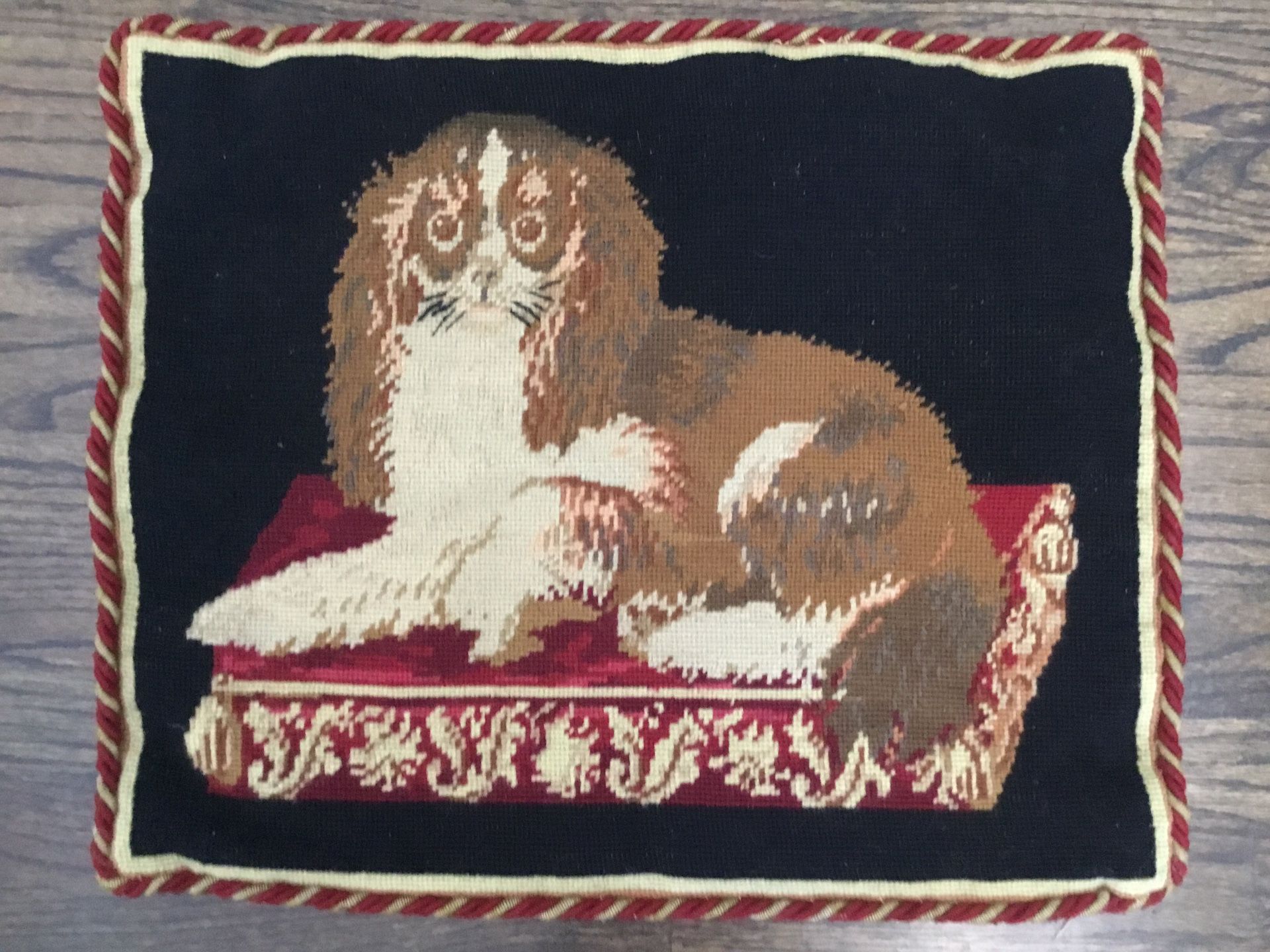 English Dog Needlepoint Pillow Cover