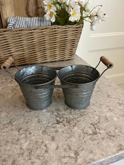 Galvanized storage buckets/ planters $7