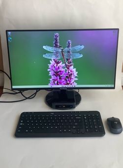 Intel Mini Pc with wireless keyboard and mouse  ViewSonic 24 inch HD monitor