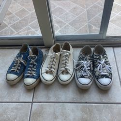 UNISEX Converse Size 6Men, 8Women (Washed, Clean)