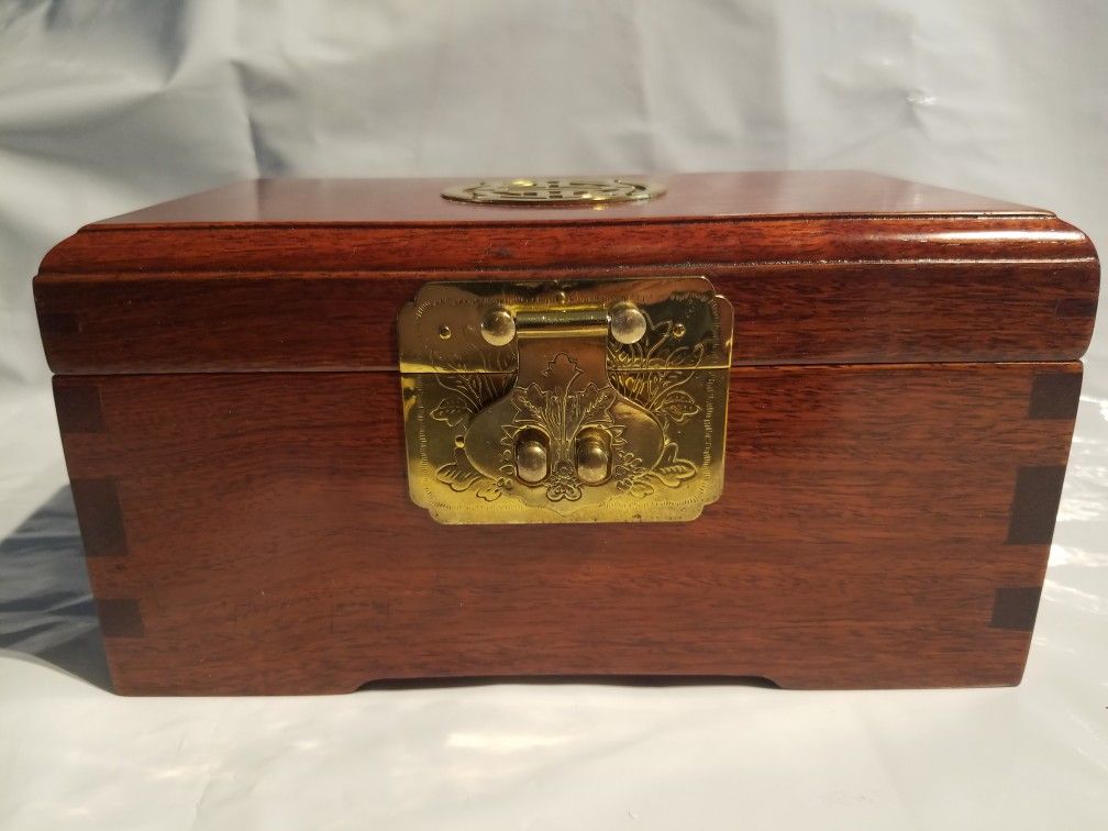 Handmade vintage rosewood jewelry box