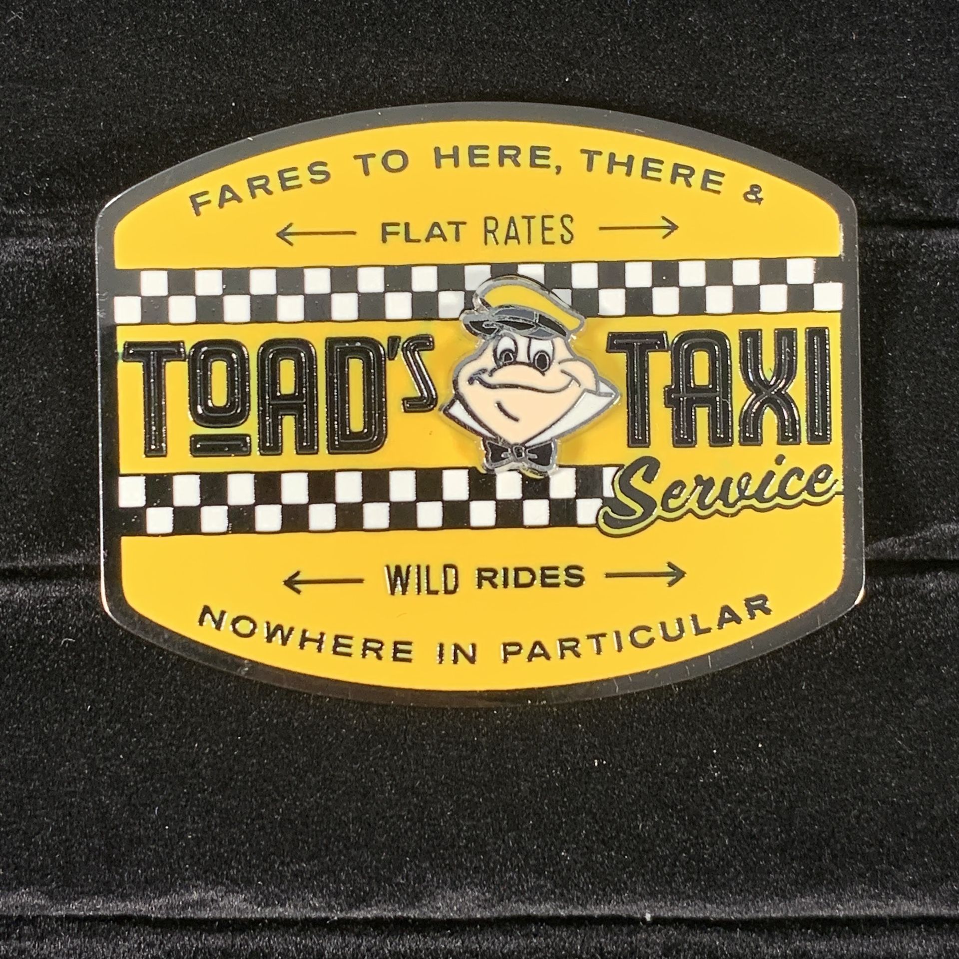 Toad's Taxi Service Sign Mr. Toad's Wild Ride Disney Collectible Trading Pin