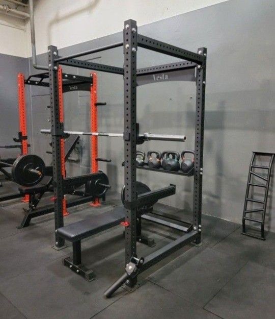 Vesta PR3000 Squat Rack | Power Cage | 11 Guage Steel | 5/8 Holes | Gym Equipment | Fitness |🔴Bar, Bench, Weights Sold Separately🔴| FREE DELIVERY 🚚
