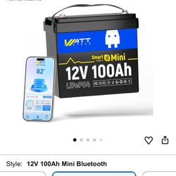 100% Brand New In Factory Sealed Box WattCycle 12V 100Ah Mini LiFePO4 Lithium Battery 100% Good