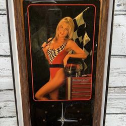  Snap-On Tools Racing Girl Swimsuit Terri Toolbox Pinup Wooden Wall Clock 