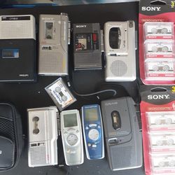 40 Year Old Mini Cassette Recorders Blanks Included. All Operational Take All For 1 Price.