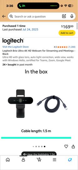Logitech Brio Ultra 4K HD Webcam
