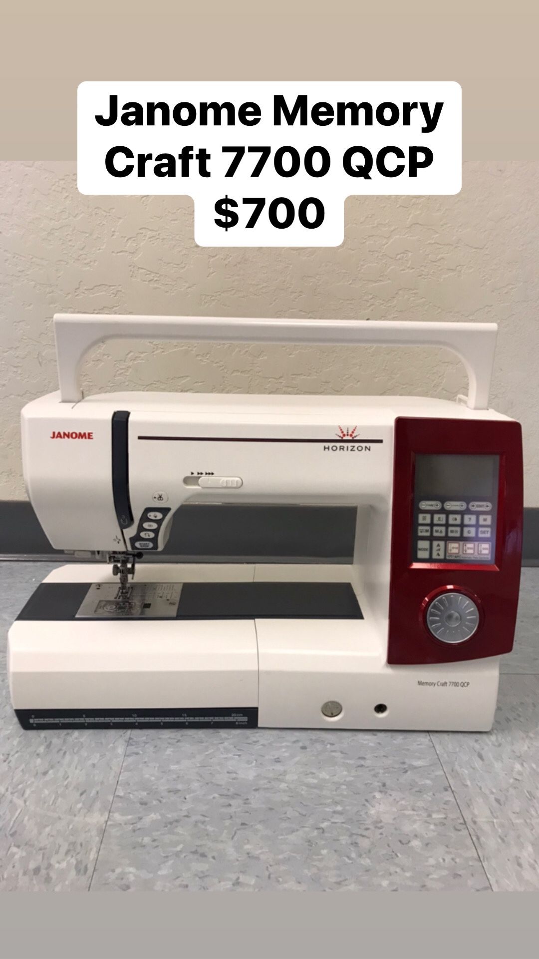 Janome Sewing Machine Memory Craft 7700 QCP 22747 for Sale in Glendale