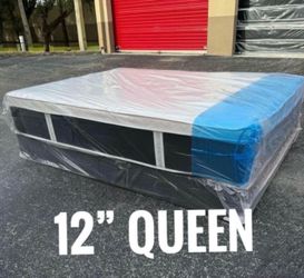 Queen Mattress Set Plush PillowTop – Brand New –  Same Day Delivery Available 🚚