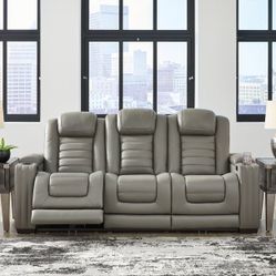 BACKTRACK GRAY POWER RECLINING SOFA