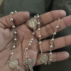 Silver rosary