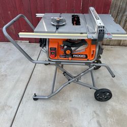 RIDGID 15 Amp 10 in. Portable Corded Pro Jobsite Table Saw with Stand