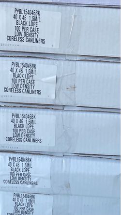 Black LDPE Coreless Can Liners 40x46 1.5Mil