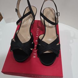 Kelly & Katie Black Satin shoes - size 9