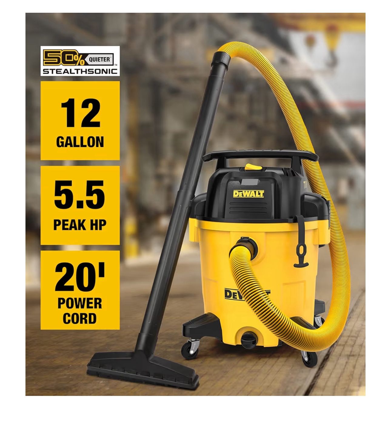 Dewalt 12 Gallon /45 Liter Wet/Dry Vacuum .