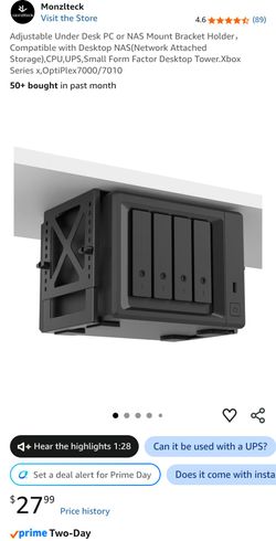 Under Desk PC/NAS Adjustable Mount Bracket Holder