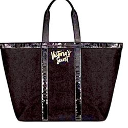 This is a Victoria's Secret large black sequin weekender tote bag.  NEW