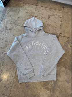 sparkly Sp5der hoodie grey