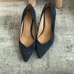Banana Republic Navy Suede Heels 