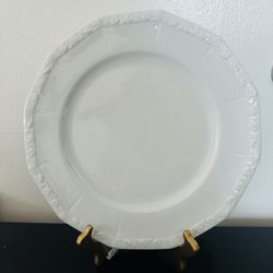 Rosenthal White Porcelain Dinner Plate with gold stand 12.2 inches New In The Box