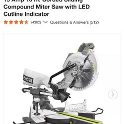 RYOBI 15 Amp 10 in. Corded Sliding Compound Miter Saw with LED Cutline Indicator