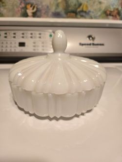 Milk glass candy dish