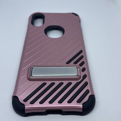 For iPhone X Pink Kickstand Case Cover Protector 