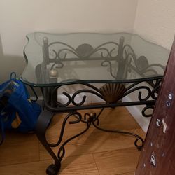 Glass Top Metal Table
