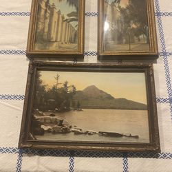 Three Vintage  Frame Photo Art.  All 3 For $5 . 