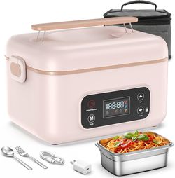 Brand new in box Cordless Electric Lunch Box, 24000mAh Rechargeable Food Warmer with 5-Sided Heating, 1.3L Portable Self Heating Lunch Box with Smart