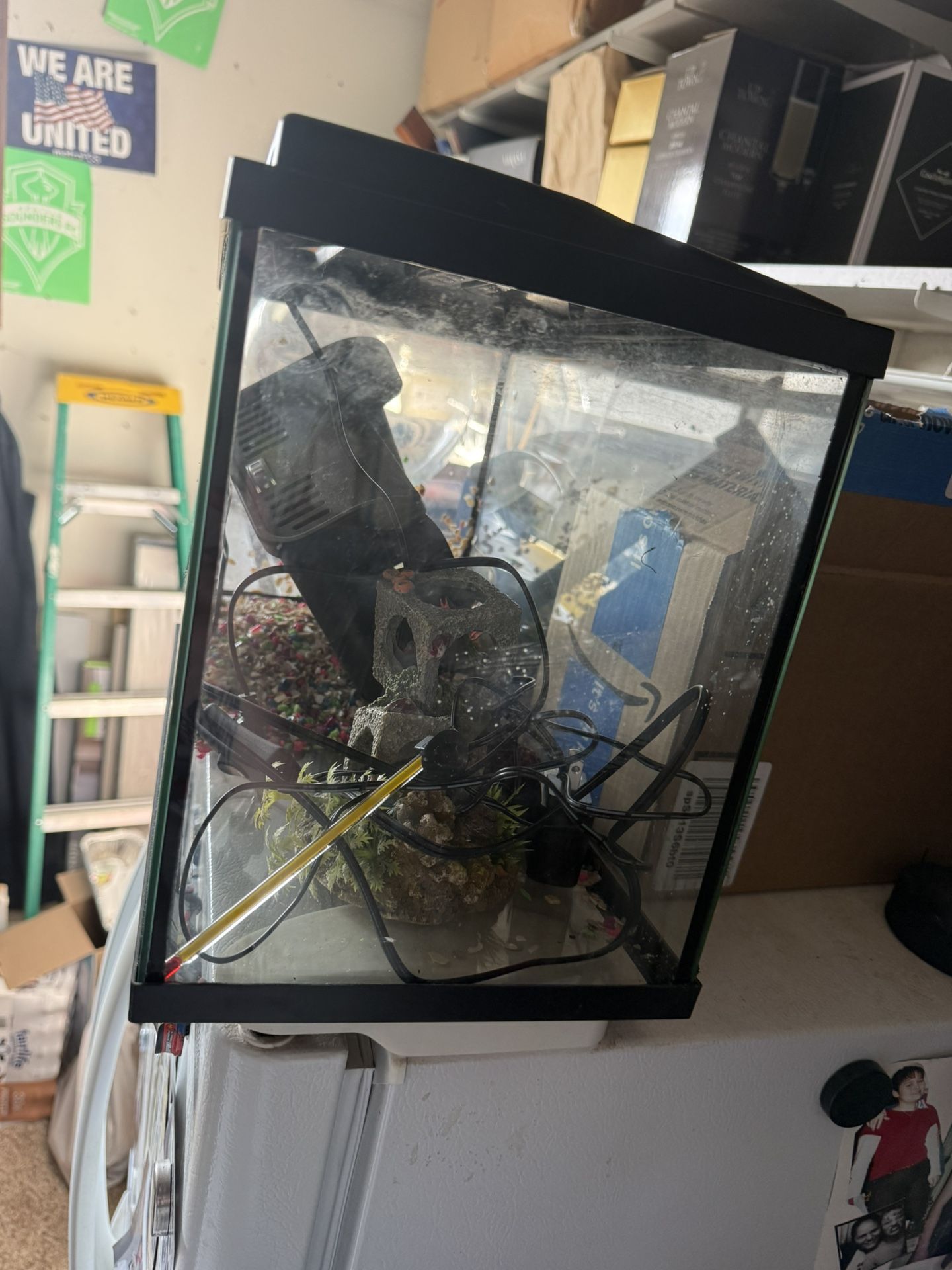 5 Gallon Heated And Filtered Fish Tank With Inserts