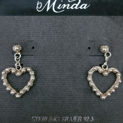 Minda Sterling Silver Heart Shaped Post Earrings