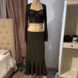 Olive Green Skirt