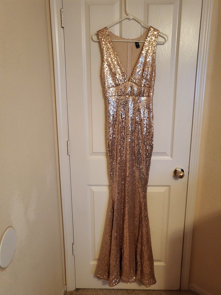 Rose Gold Sequin Gown