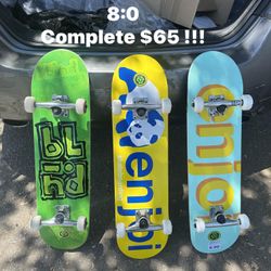 Skateboar Pro Deck 8:0 Blind Green $65 Complete 