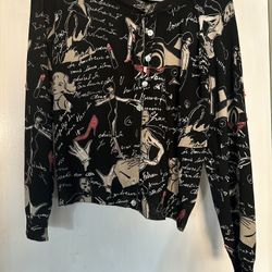 BCBGMAXAZRIA Embellished Graphic Print Women's Sweater