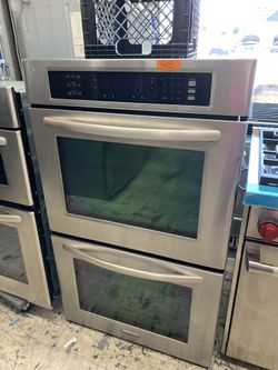 Kitchen aid double wall oven in stainless steel
