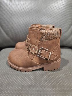New Sugar Toddler Girls Lil Natalie Zipper Closure Boots - Carmel - Size 5