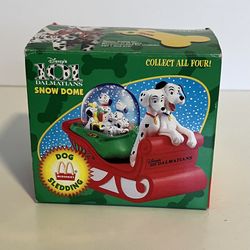 Disney 1996 Christmas 101 Dalmatians Dog Sledding Snow Dome McDonalds Happy Meal