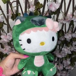 Hello Kitty  Green Dinosaur Plush