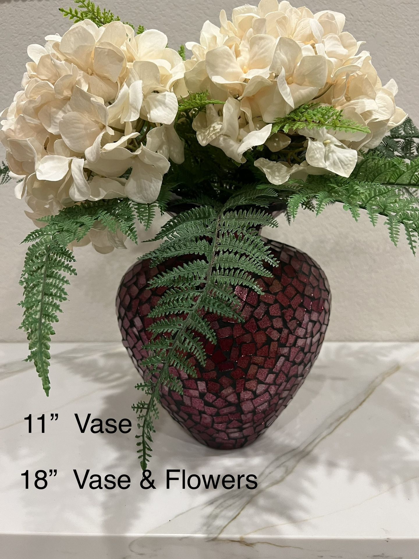 Artificial Flowers & Vase