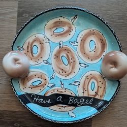 Ceramic Bagel Platter By With Love Joanne