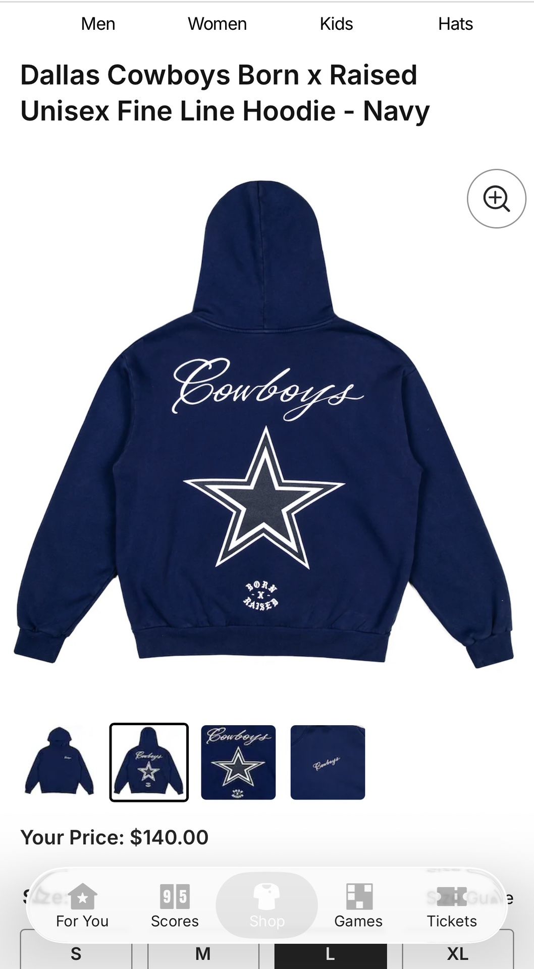Dallas Cowboys Born X Raised Hoodie Jacket Size L