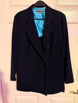 Amanda Smith II Black Oversized Double-Breasted Blazer Size 14W