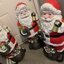 Three Santa Claus Christmas In Fair Condition $25 Each  