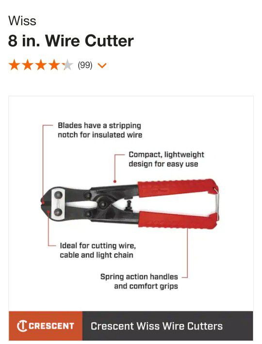 8" Wiss Wire Cutter 